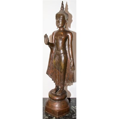 Lot 198 - Asian Bronze Figure of a Standing Buddha...