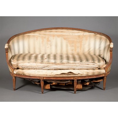 Lot 167 - Louis XVI Walnut Canape Late 18th/early 19th...
