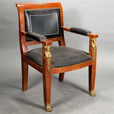 Lot 595 - Empire Style Gilt-Metal Mounted Mahogany...
