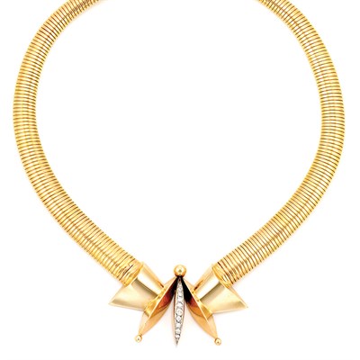 Lot 665 - Gold and Diamond Necklace