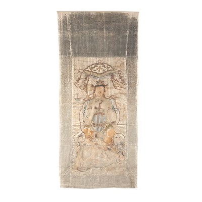 Lot 492 - Chinese Silk Embroidered Hanging Ming Dynasty...
