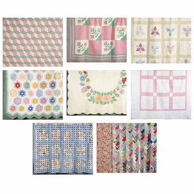 Lot 162 - Group of Assorted Pieced and Applique Quilts...