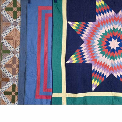Lot 198 - Group of Amish Style Quilts 19th/20th Century...