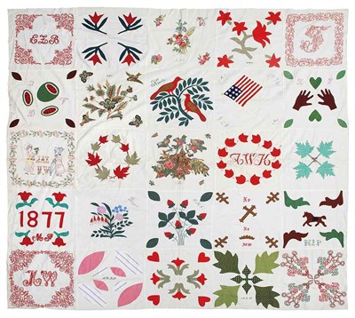 Lot 201 - Baltimore Album/1876 Centennial Quilt Top Last...