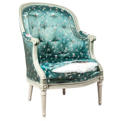 Lot 298 - Louis XVI Painted Bergere Circa 1785, stamped...