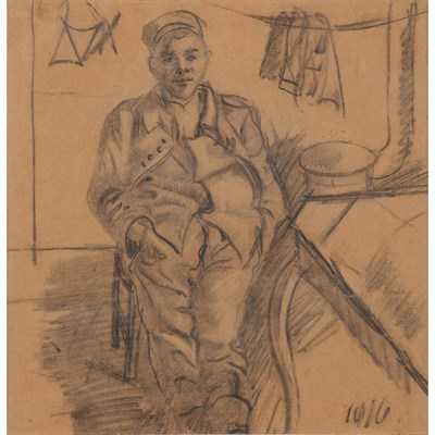 Lot 48 - Otto Dix German, 1891-1969 German Soldier in a...