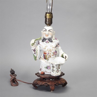 Lot 164 - Samson Porcelain Figure Mounted as a lamp, the...