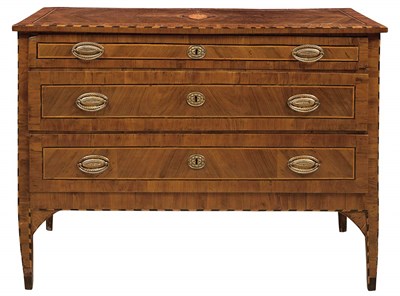 Lot 566 - Italian Neoclassical Inlaid Walnut Commode...