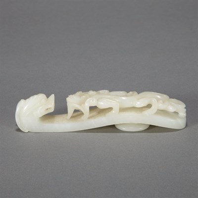 Lot 391 - Chinese White Jade Belt Hook 19th Century...