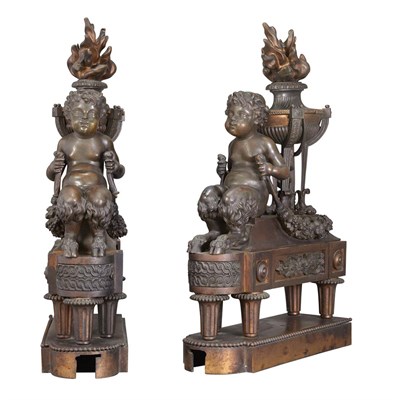 Lot 282 - Pair of Louis XVI Style Patinated-Bronze...
