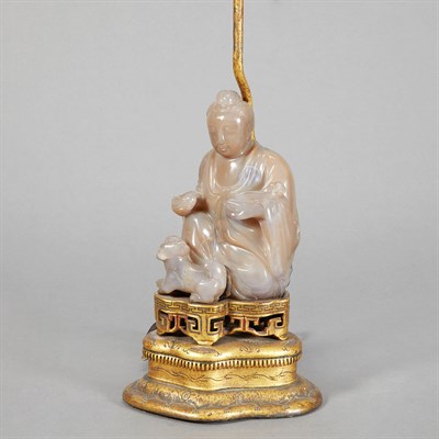 Lot 167 - Chinese Agate Figure of Buddha Early 20th...