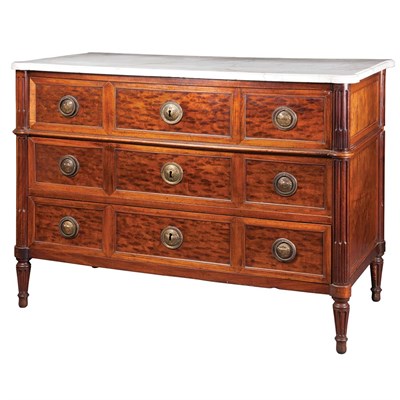 Lot 291 - Louis XVI Walnut and Mahogany Commode...