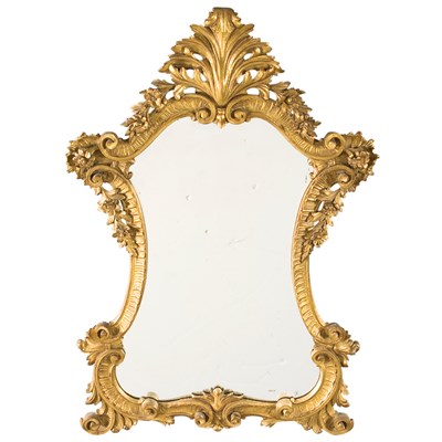 Lot 556 - Rococo Style Gilt-Wood Mirror The...