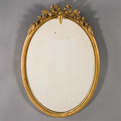 Lot 184 - Louis XVI Style Gilt-Wood Mirror The oval...