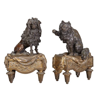 Lot 272 - Pair of Louis XVI Style Gilt-Bronze Chenets...