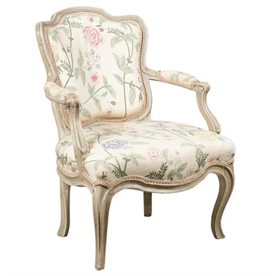 Lot 270 - Louis XV Painted Fauteuil Late 18th century...