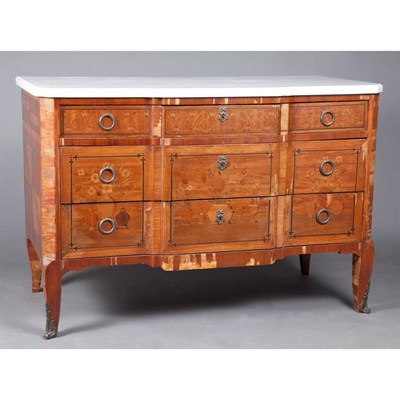 Lot 162 - Transitional Louis XV/XVI Tulipwood and...