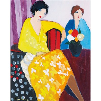 Lot 1064 - Itzchak Tarkay Israeli, b. 1935 An Evening...