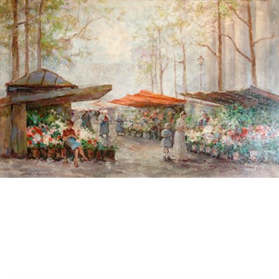 Lot 1 - 20th Century School Flower Market Signed John...
