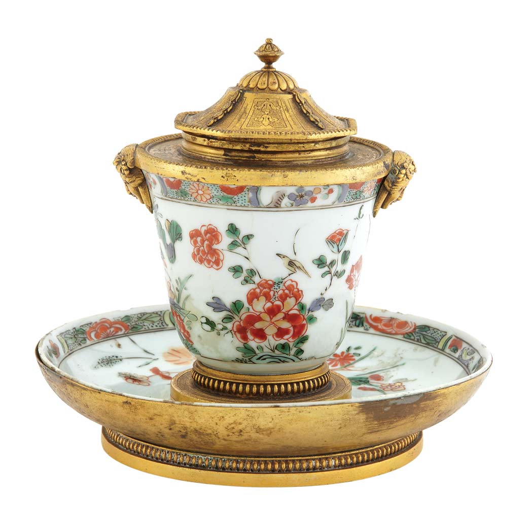 Lot 130 - Regence Gilt-Bronze Mounted Chinese Famille...