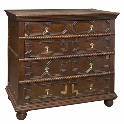 Lot 215 - William and Mary Oak Chest of Drawers Late...