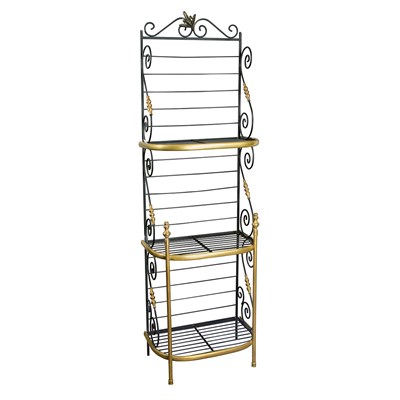 Lot 268 - Brass and Iron Three-Tier Baker's Rack Height...