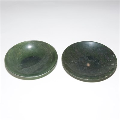 Lot 368 - Pair of Chinese Spinach Jade Low Bowls One...