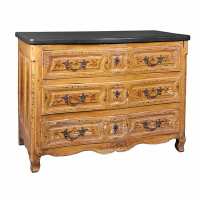 Lot 294 - Provincial Louis XV Painted Commode 18th...