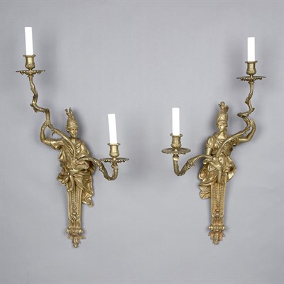 Lot 169 - Pair of Renaissance Style Gilt-Bronze Figural...