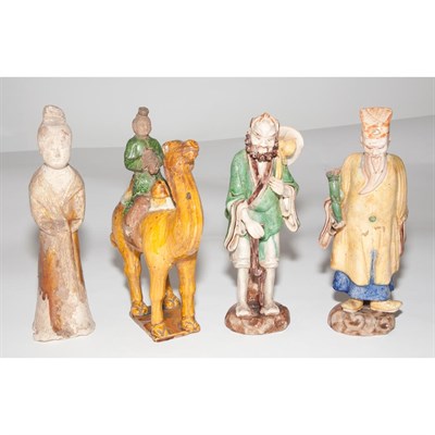 Lot 394 - Group of Seven Chinese Glazed Pottery Tomb...