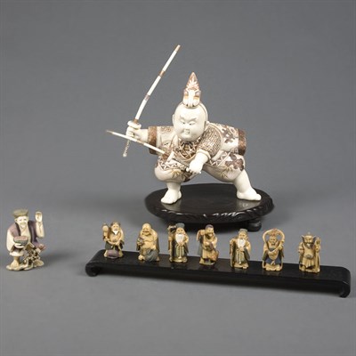 Lot 184 - Group of Japanese Ivory Figures Approximately...