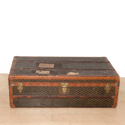Lot 132 - Goyard Monogrammed Leather Trunk Height 13...