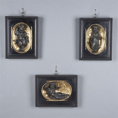 Lot 179 - Set of Three Neoclassical Style Gilt and...