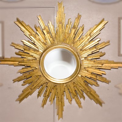 Lot 440 - Gilt Painted Sunburst Mirror Diameter 35 inches.