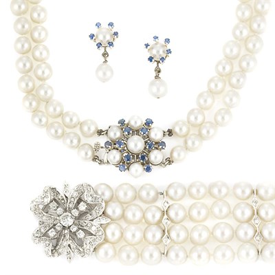 Lot 615 - Group of Cultured Pearl Jewelry