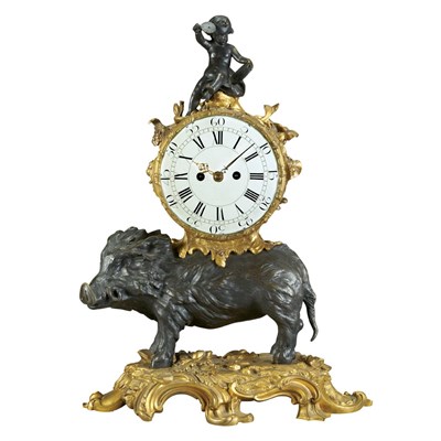 Lot 276 - Louis XV Style Gilt and Patinated-Bronze...