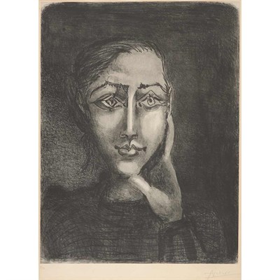 Lot 470 - Pablo Picasso FRANCOISE SUR FOND GRIS (B. 681)...