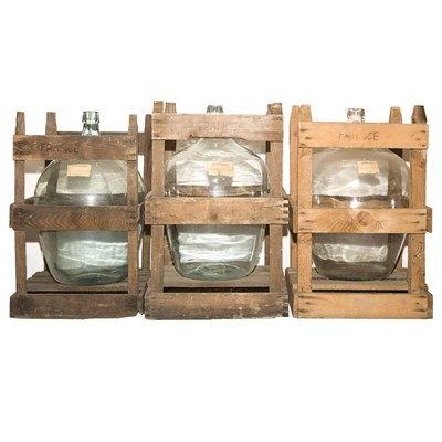 Lot 99 - Group of Three French Glass Wine Vessels Each...