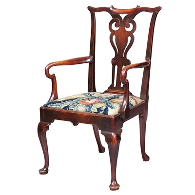 Lot 341 - George II Mahogany Armchair Mid 18th century...