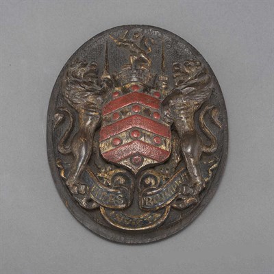 Lot 191 - English Polychrome Decorated Oak Roundel 19th...