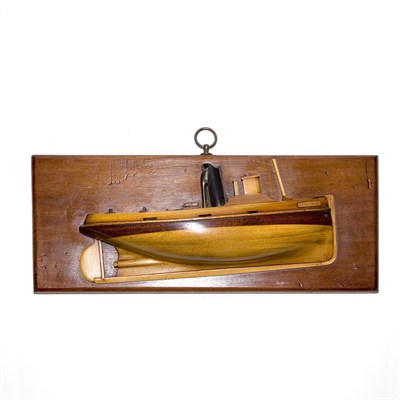 Lot 365 - Mahogany and Beech Half Hull Depicting the...