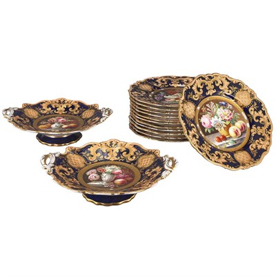 Lot 355 - English Porcelain Dessert Service Retailed by...