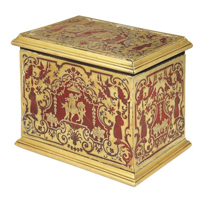 Lot 277 - English Red Stained Tortoise Shell and Brass...