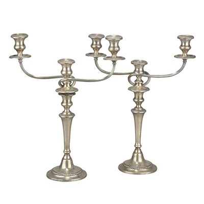 Lot 376 - Pair of Gorham Sterling Silver Three-Light...