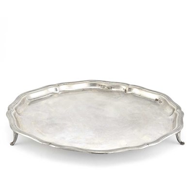 Lot 222 - English Silver Salver 20th Century With a...