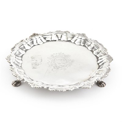 Lot 215 - George II Silver Salver Possibly William Pryor,...