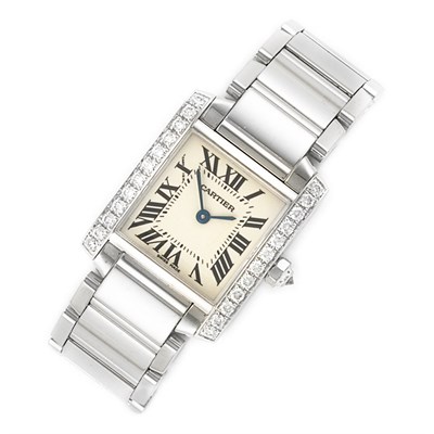 Lot 646 - Lady's White Gold Wristwatch, Cartier