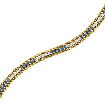 Lot 474 - Gold, Diamond and Sapphire Bracelet, Oscar Heyman Bros.