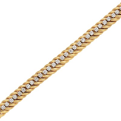 Lot 332 - Gold, Platinum and Diamond Bracelet, Oscar Heyman Bros.
