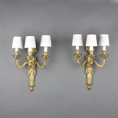 Lot 181 - Set of Four Louis XVI Style Gilt-Bronze...